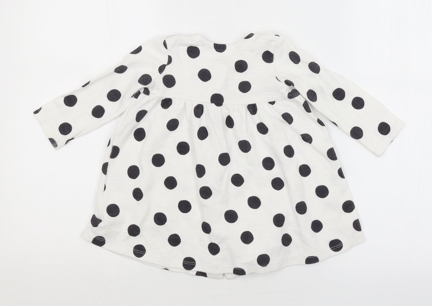 George Girls White Spotted  A-Line  Size 9-12 Months