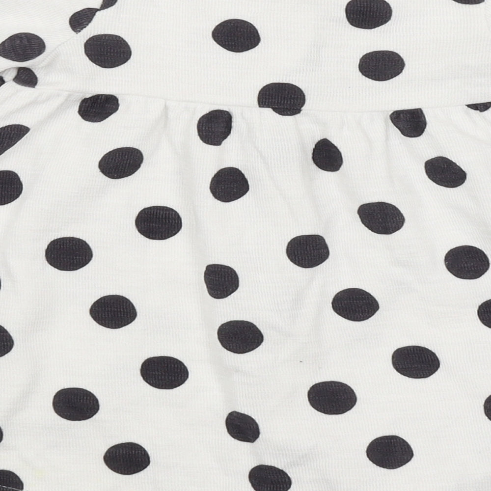 George Girls White Spotted  A-Line  Size 9-12 Months