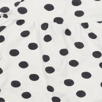 George Girls White Spotted  A-Line  Size 9-12 Months