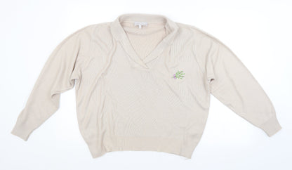Womens UK Size  Preworn Beige Pullover Jumper