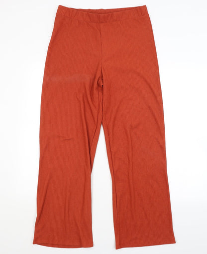 Womens UK Size 12 Papaya Regular Fit  Red Trousers