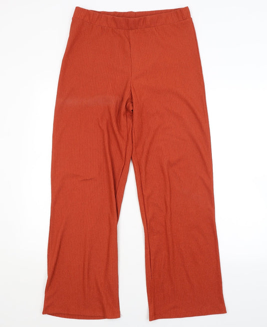 Womens UK Size 12 Papaya Regular Fit  Red Trousers