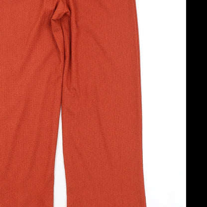 Womens UK Size 12 Papaya Regular Fit  Red Trousers