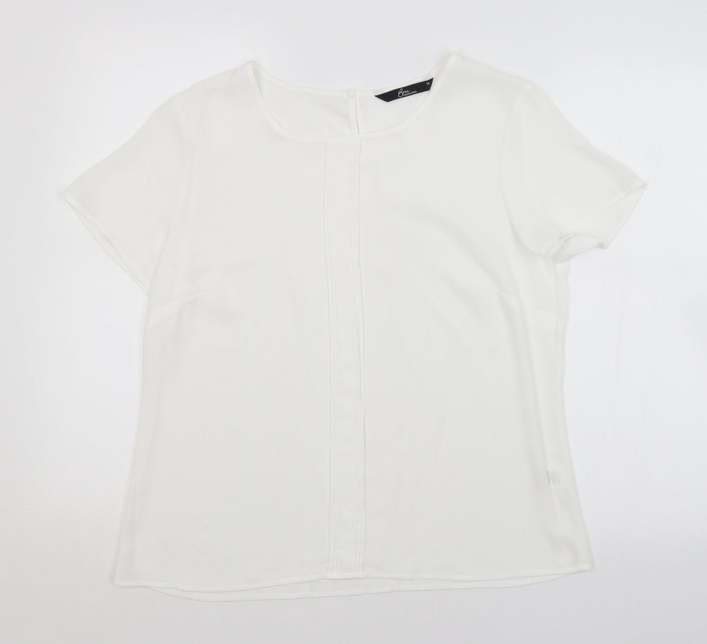 Womens UK Size 14 BM White Basic Blouse