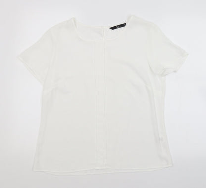 Womens UK Size 14 BM White Basic Blouse