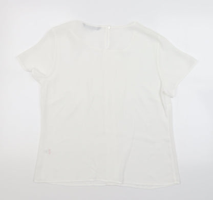 Womens UK Size 14 BM White Basic Blouse