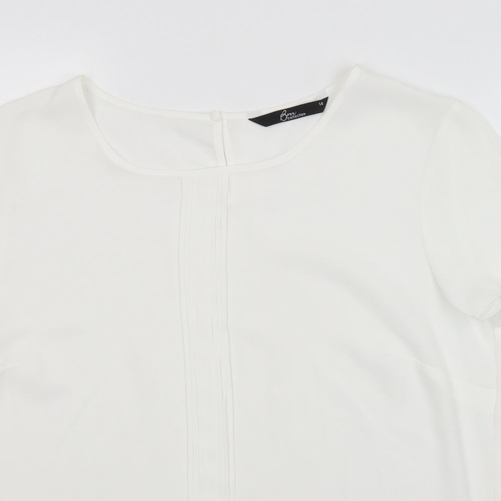 Womens UK Size 14 BM White Basic Blouse