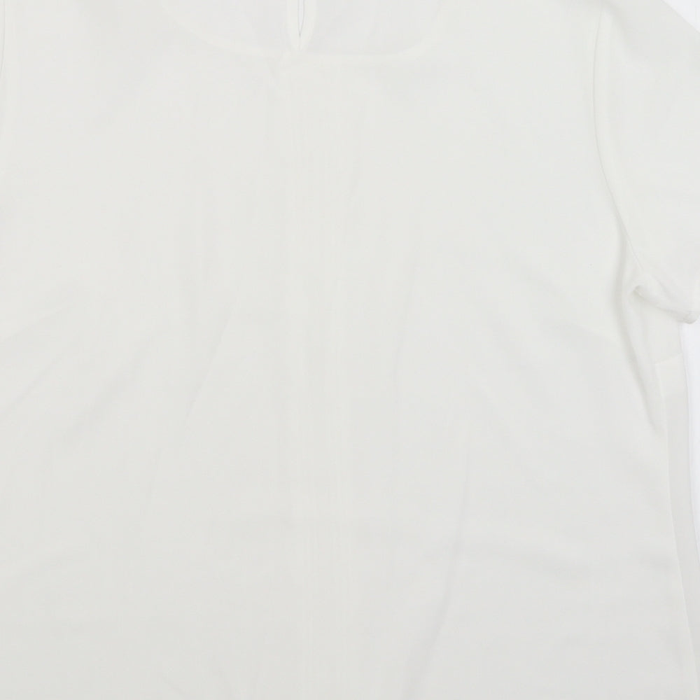 Womens UK Size 14 BM White Basic Blouse