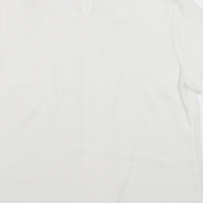 Womens UK Size 14 BM White Basic Blouse