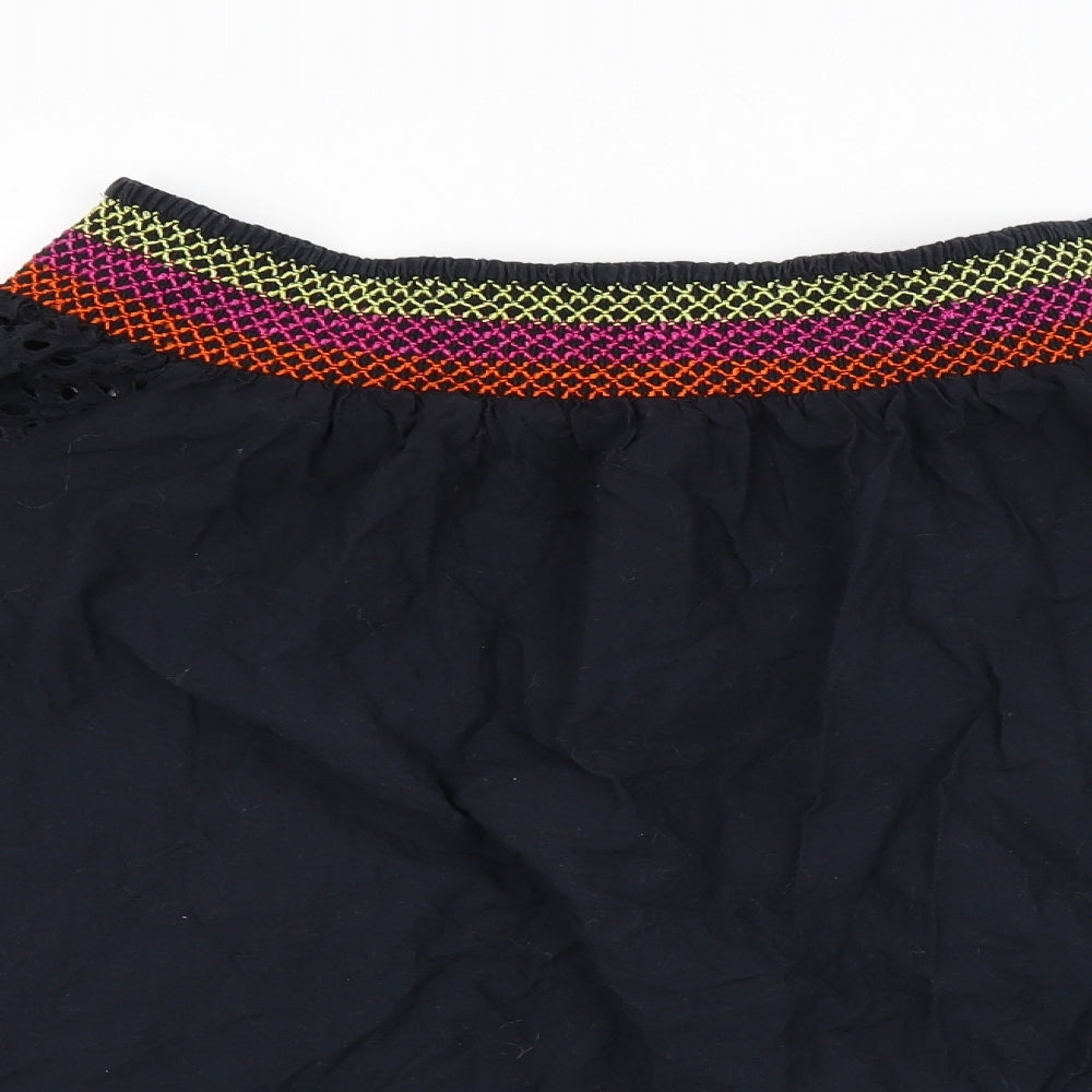 Papaya Womens Black Striped  Basic Blouse Size 14