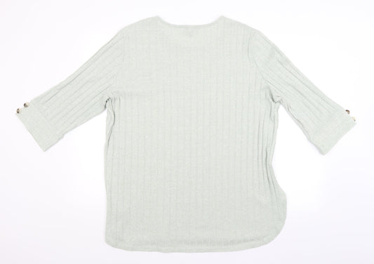 Womens UK Size XL Peacocks Green Pullover Jumper