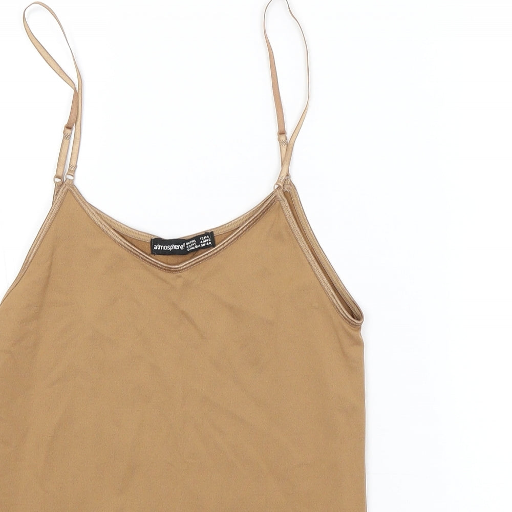 Womens UK Size 12 Atmosphere Brown Basic Tank