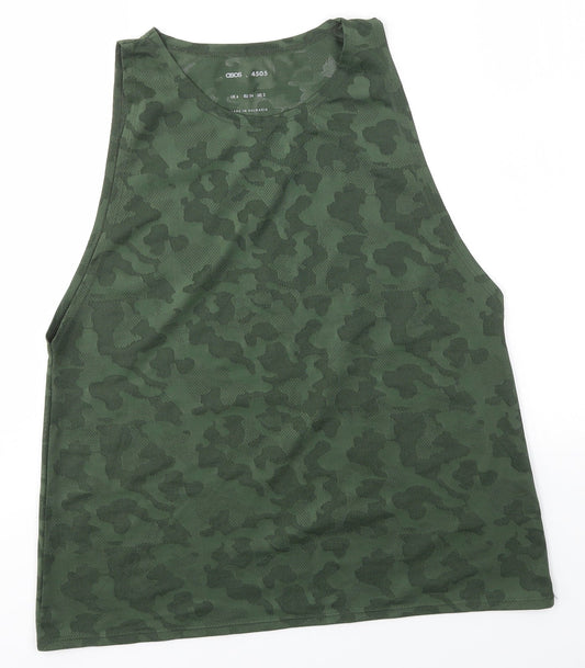 Womens UK Size 6 ASOS Green Basic Tank