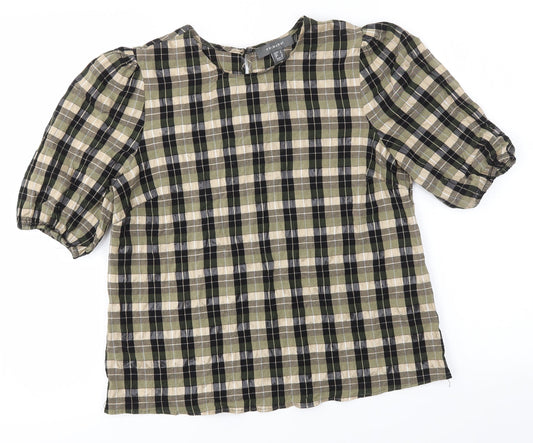 Primark Womens Brown Check  Basic Blouse Size 6