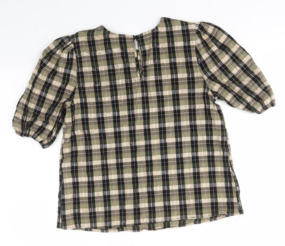 Primark Womens Brown Check  Basic Blouse Size 6