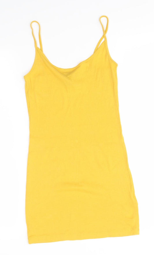 H&M Womens Yellow   Tank Dress  Size XS