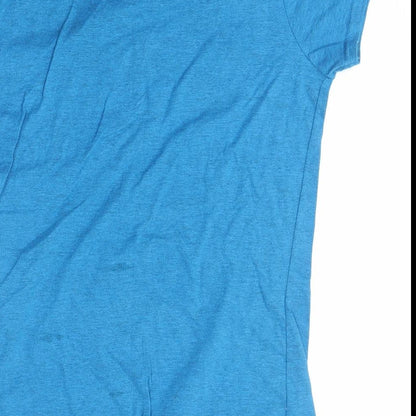 Womens UK Size L Gildan Blue Basic T-Shirt