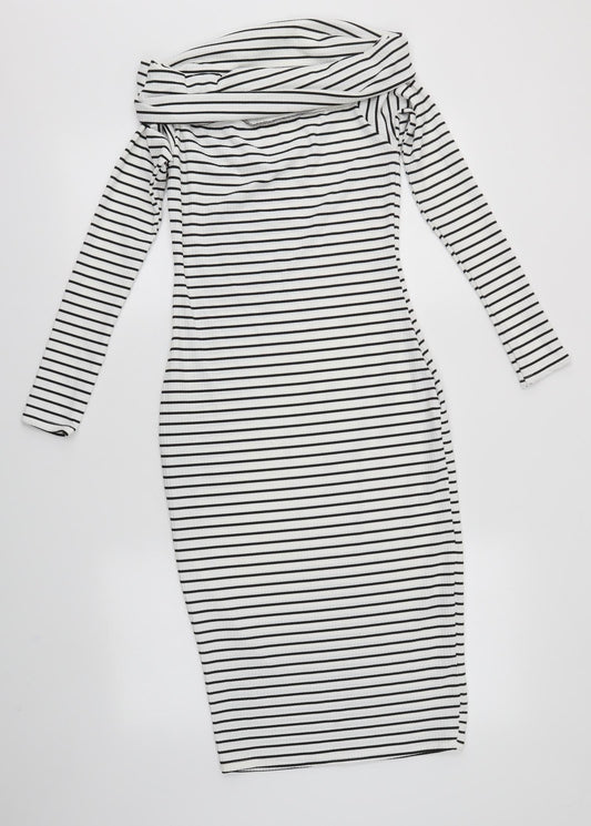 Very Womens Multicoloured Striped  Bodycon  Size 8