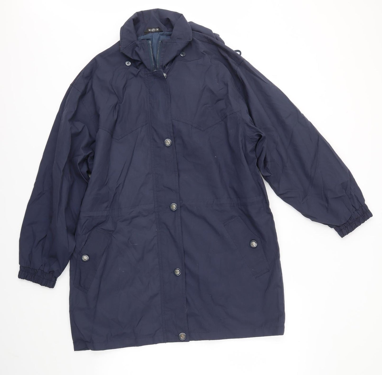 Womens UK Size 14 BM Blue Overcoat