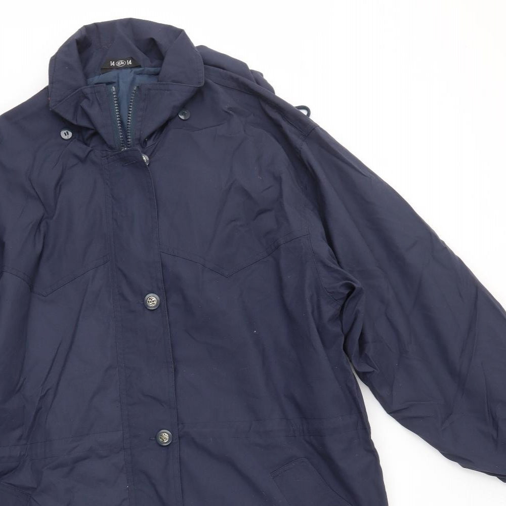 Womens UK Size 14 BM Blue Overcoat