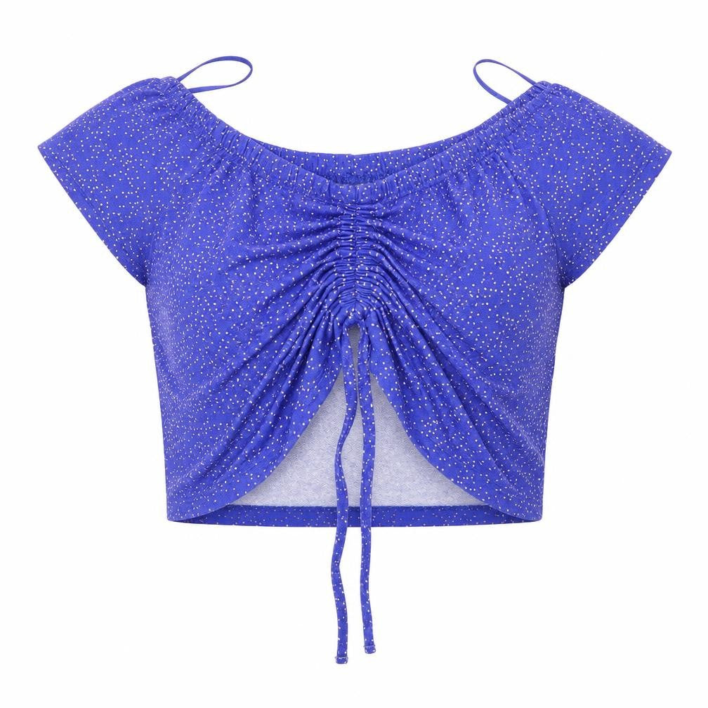 Womens UK Size 12 Primark Blue Cropped Blouse