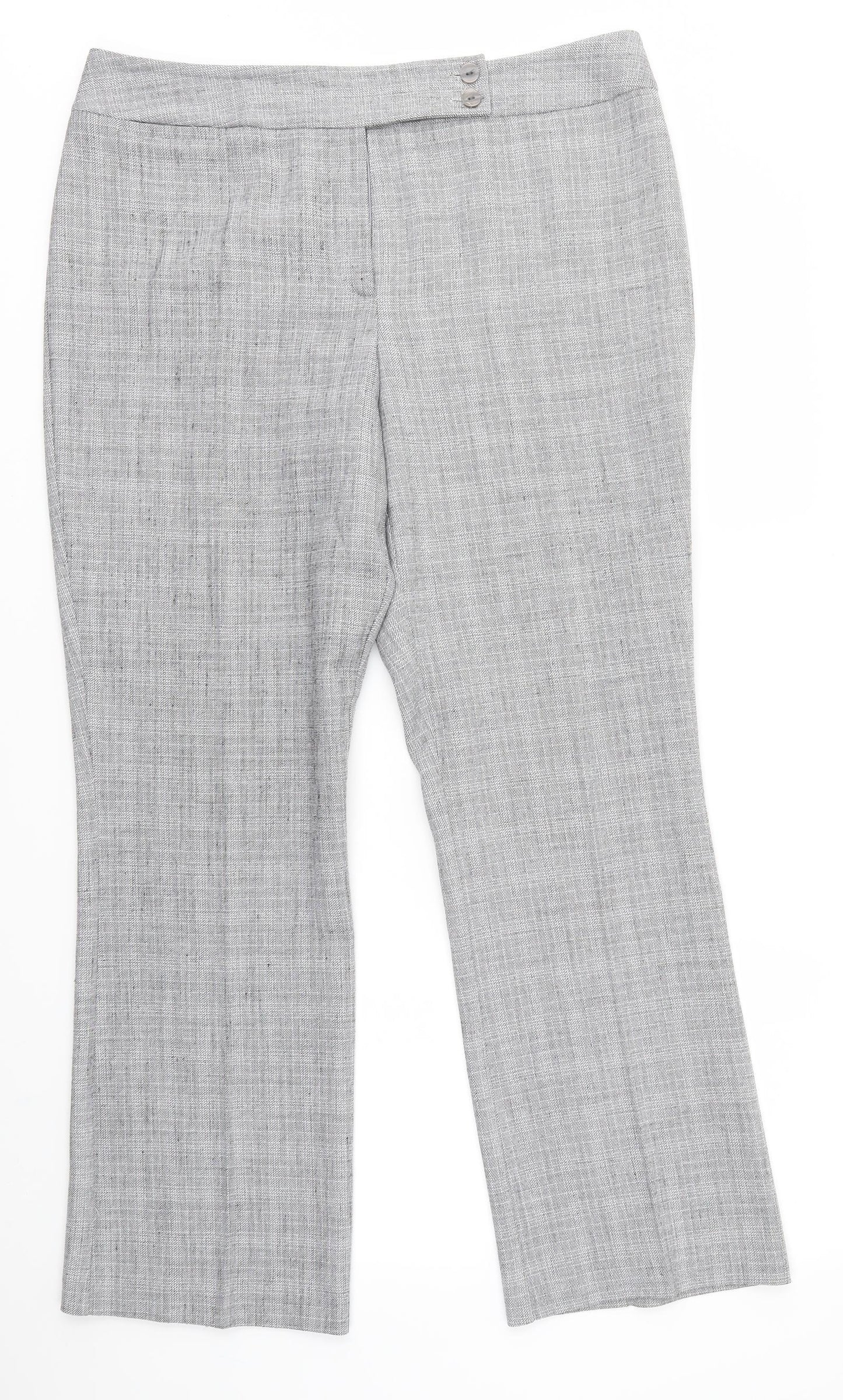 Womens UK Size 14 BHS Regular Fit Dress Pants Grey Trousers