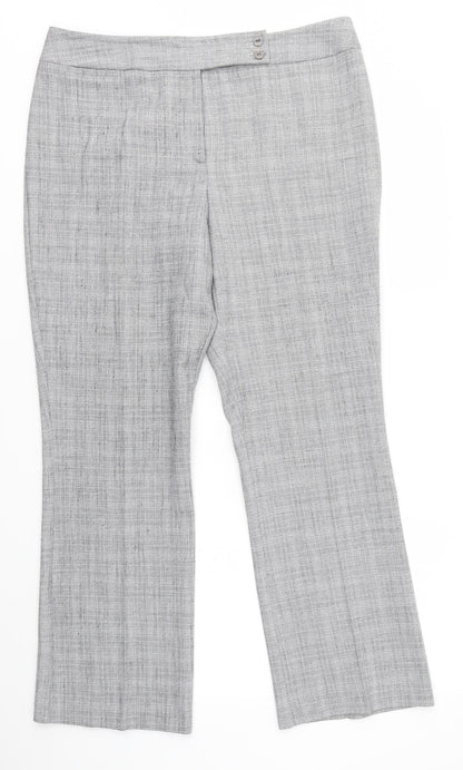 Womens UK Size 14 BHS Regular Fit Dress Pants Grey Trousers