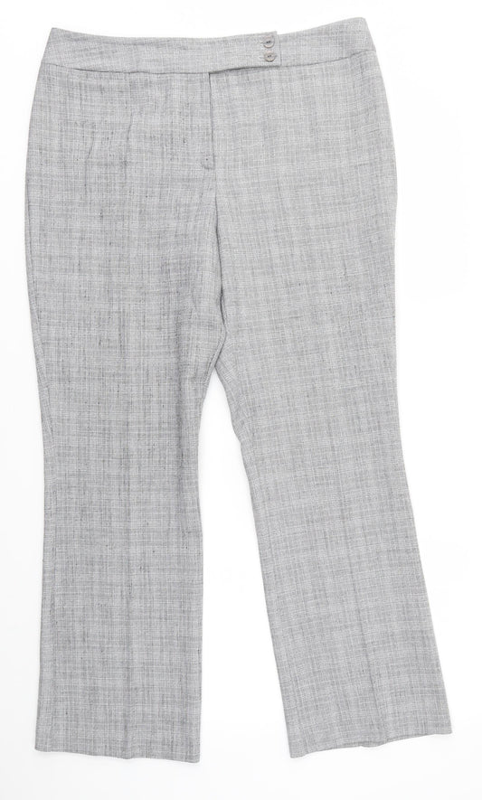 Womens UK Size 14 BHS Regular Fit Dress Pants Grey Trousers