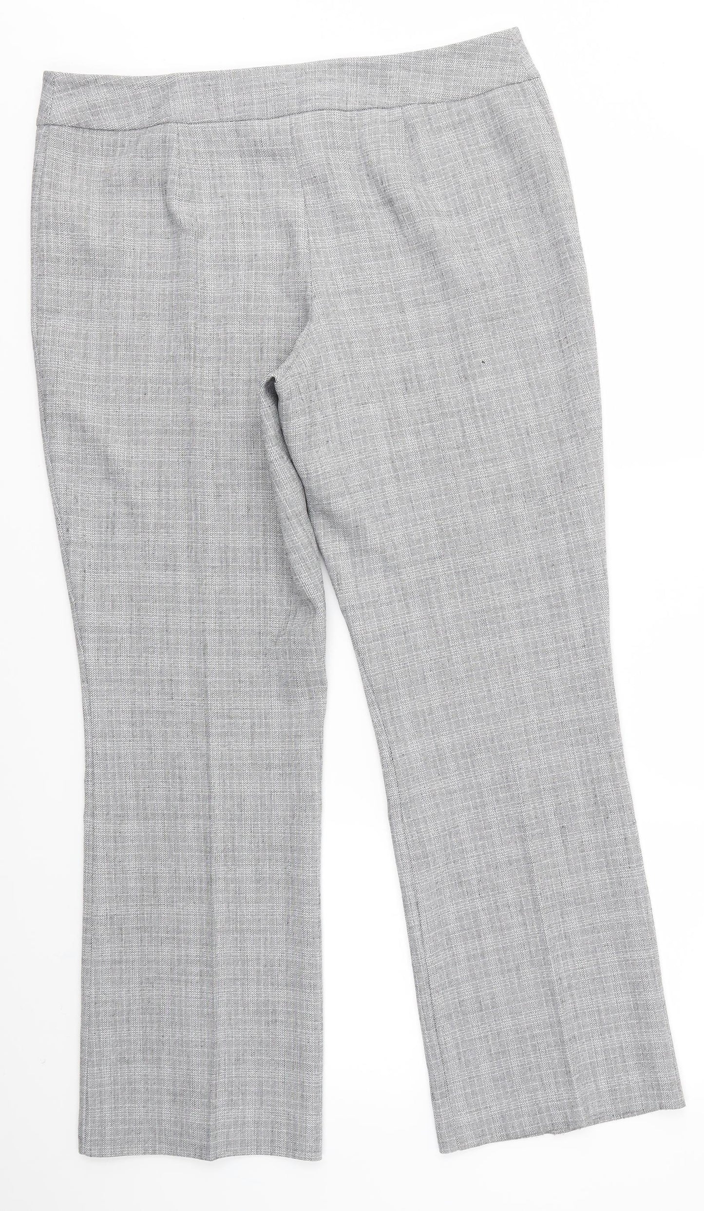 Womens UK Size 14 BHS Regular Fit Dress Pants Grey Trousers