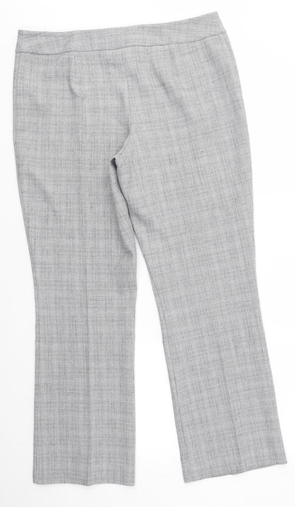 Womens UK Size 14 BHS Regular Fit Dress Pants Grey Trousers