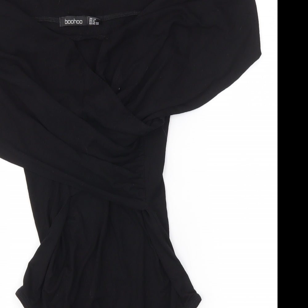 Boohoo Womens Black   Bodysuit One-Piece Size 12