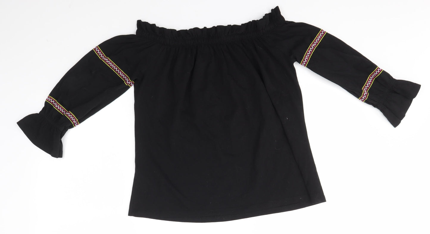 Dorothy Perkins Womens Black   Basic Blouse Size 10
