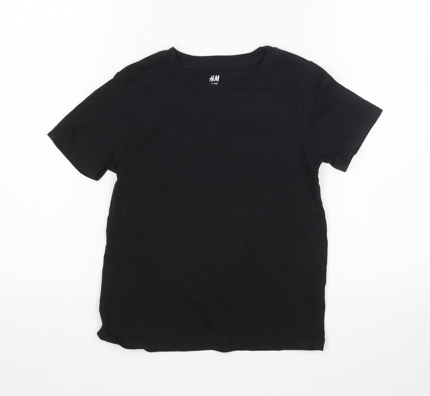 H&M Girls Black   Basic T-Shirt Size 5-6 Years