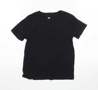 H&M Girls Black   Basic T-Shirt Size 5-6 Years