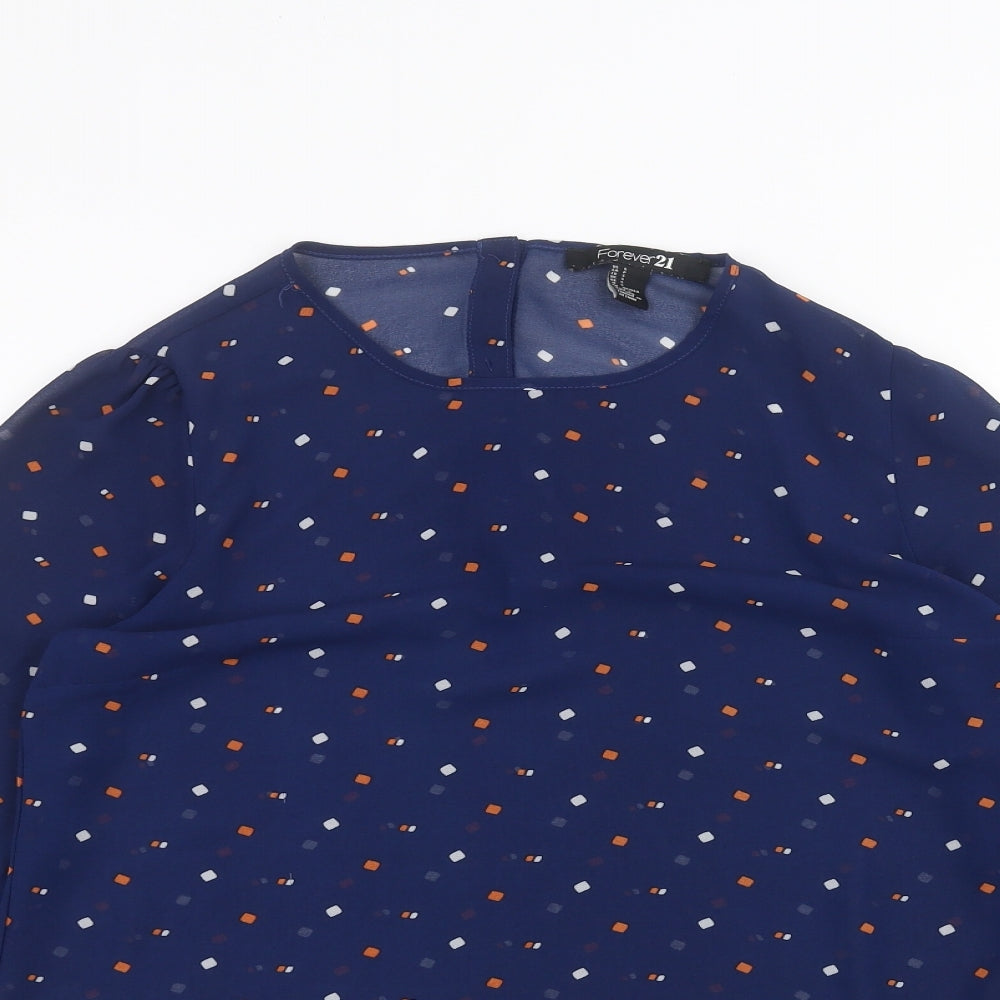 FOREVER 21 Womens Blue   Basic Blouse Size S