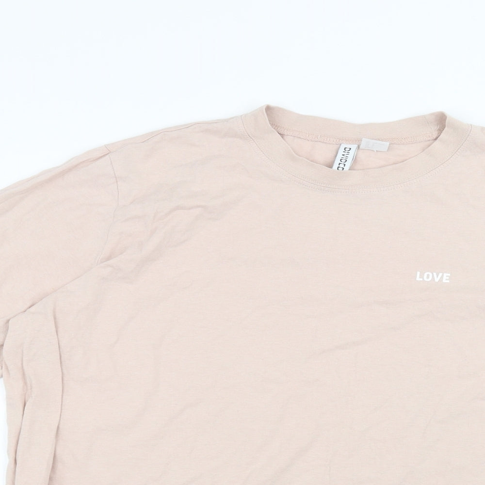Womens UK Size L H&M Pink Basic T-Shirt