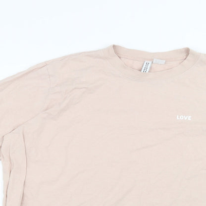 Womens UK Size L H&M Pink Basic T-Shirt