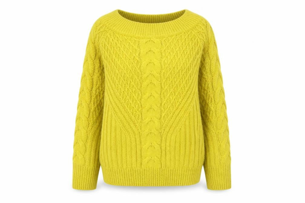 Front view of Papaya women’s yellow jumper, size M