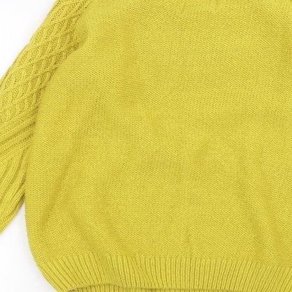 Womens UK Size M Papaya Yellow Pullover Jumper