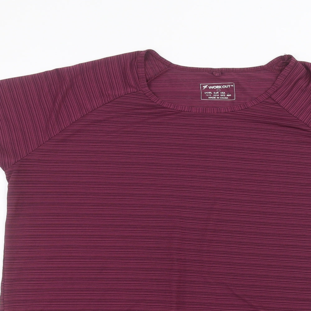 Womens UK Size 14 workout Purple Basic T-Shirt