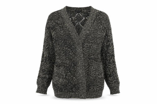 Front view of Atmosphere women’s black jacket coatigan, size L