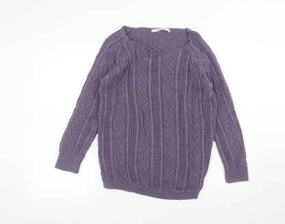 Womens UK Size L Tru Purple Pullover Jumper
