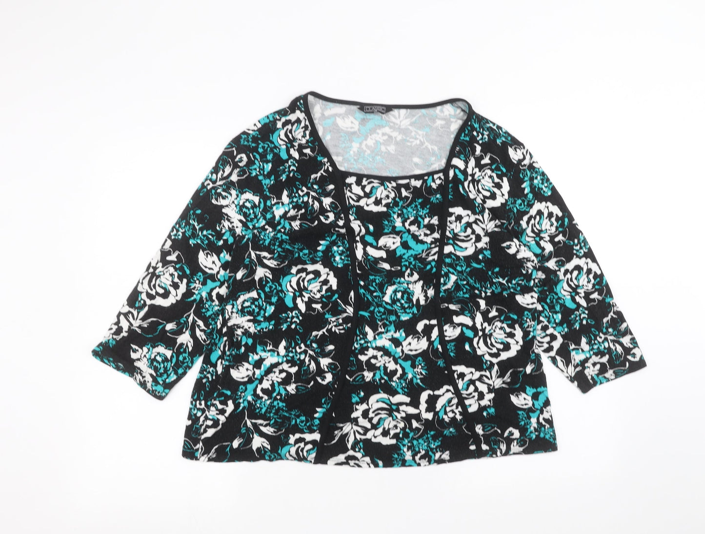 Womens UK Size 18 Classic Black Basic Blouse