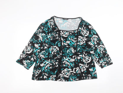 Womens UK Size 18 Classic Black Basic Blouse