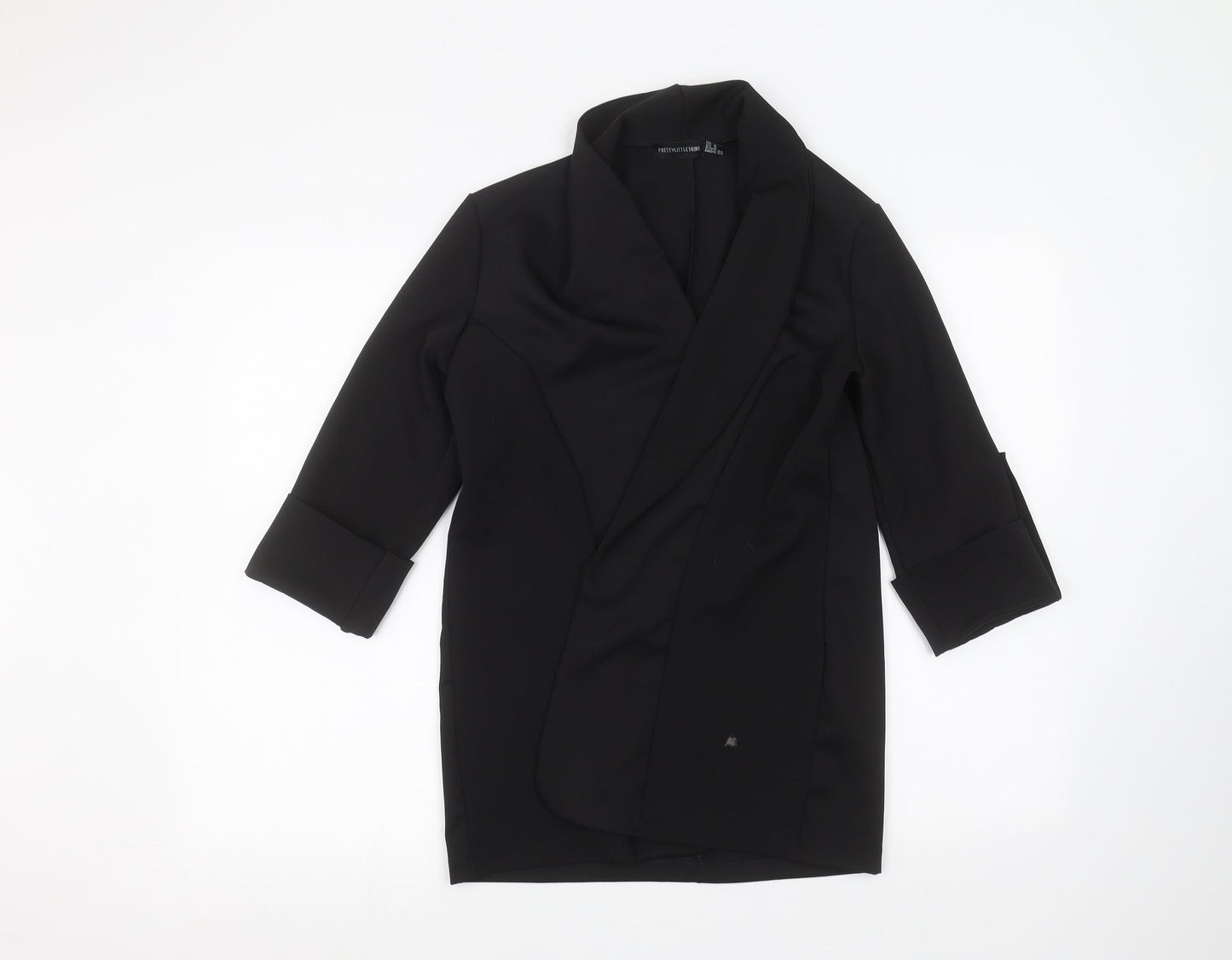 Womens UK Size 4 PRETTYLITTLETHING Black Cardigan Jumper