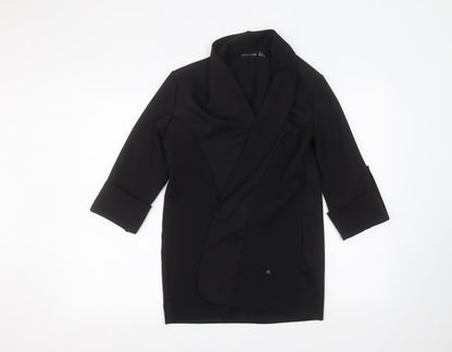 Womens UK Size 4 PRETTYLITTLETHING Black Cardigan Jumper