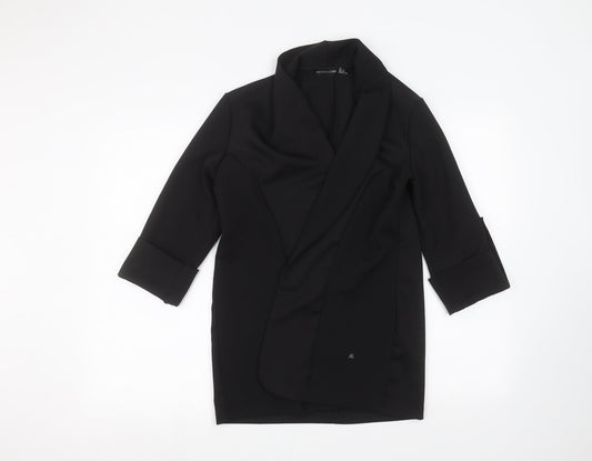 Womens UK Size 4 PRETTYLITTLETHING Black Cardigan Jumper