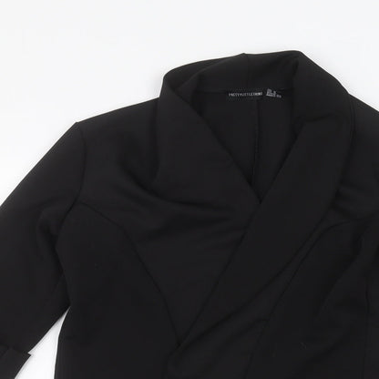 Womens UK Size 4 PRETTYLITTLETHING Black Cardigan Jumper