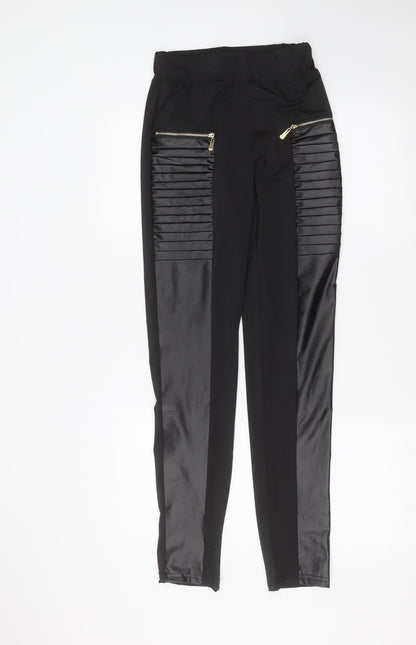 Womens UK Size S Preworn Regular Fit  Black Trousers