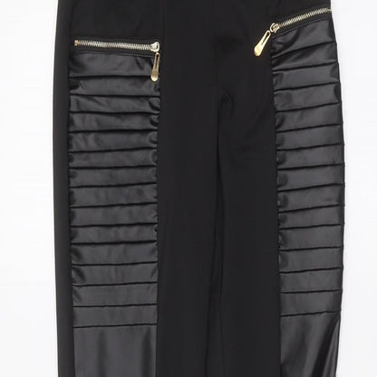 Womens UK Size S Preworn Regular Fit  Black Trousers